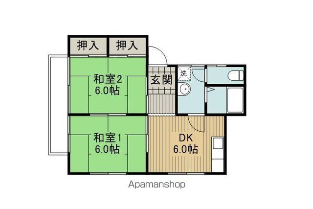 サンライズハイツヤジマ(2DK/1階)の間取り写真