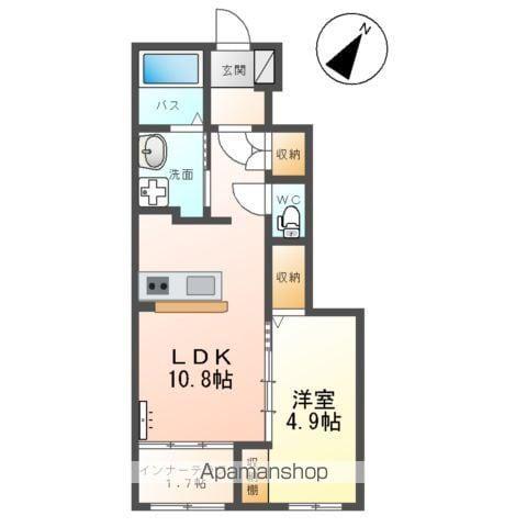 ルミーナ開成(1LDK/1階)の間取り写真