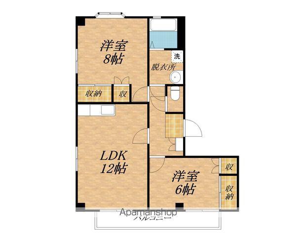 サンクスA(2LDK/3階)の間取り写真