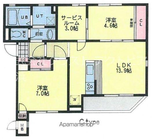 QUARTIER SHIRAKAZUMA(2SLDK/3階)の間取り写真
