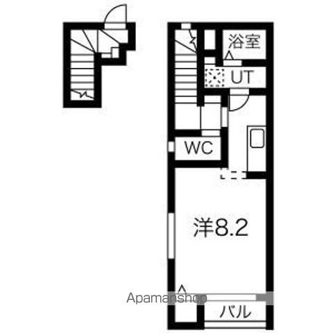 アズグレイス Ⅱ(1K/2階)の間取り写真