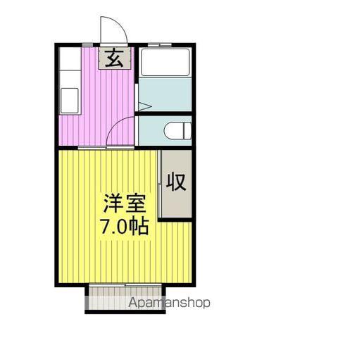 メゾン矢原(1K/1階)の間取り写真