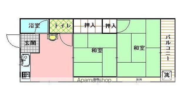 シャトー桜ヶ丘(2K/2階)の間取り写真