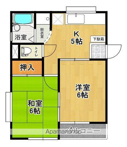 MARUCO大槻(2K/1階)の間取り写真