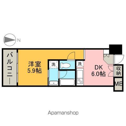 グラン・アベニュー栄(1DK/6階)の間取り写真