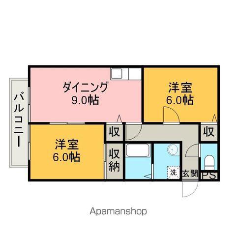 サンビレッジ安城 D(2DK/2階)の間取り写真