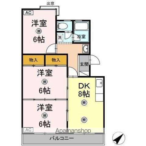 TSビル(3DK/2階)の間取り写真