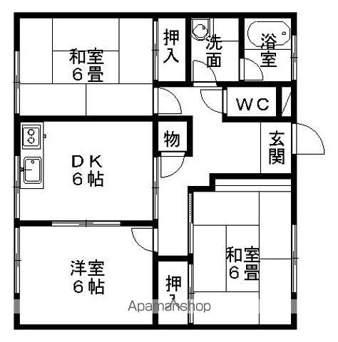 メゾン野見山台(3DK/2階)の間取り写真