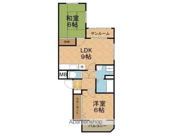 プティ シャトー(2LDK/1階)の間取り写真