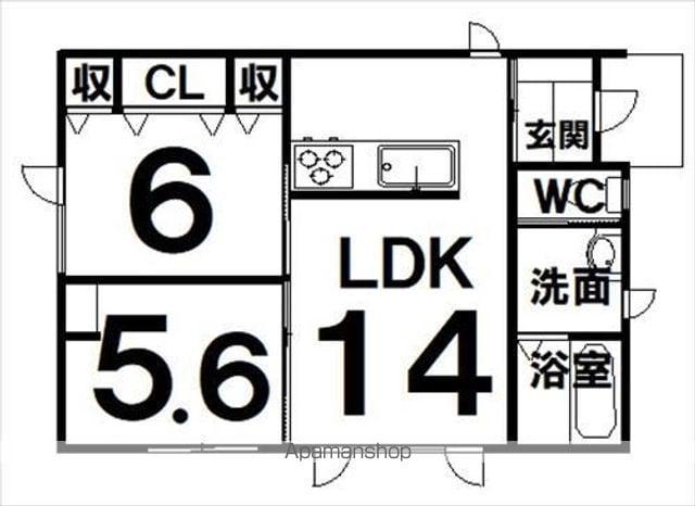 根室本線 帯広駅 徒歩56分 1階建 築55年(2LDK)の間取り写真