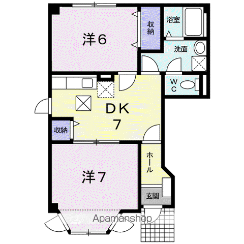 クレールみゆき(2DK/1階)の間取り写真