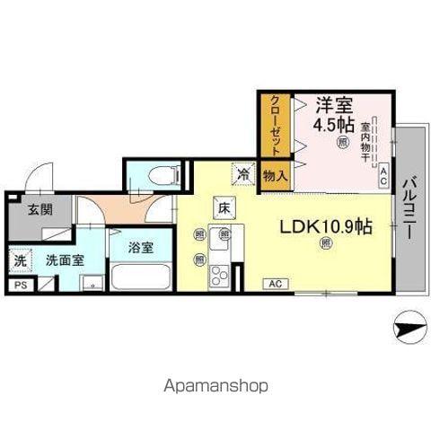 セレノアールB(1LDK/1階)の間取り写真