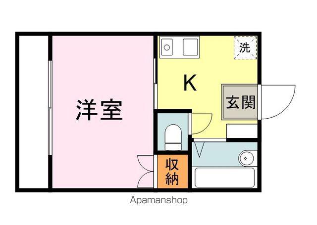 ウィンディア小原(1K/1階)の間取り写真