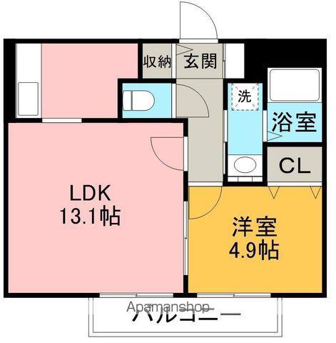 ハイペリオン(1LDK/2階)の間取り写真