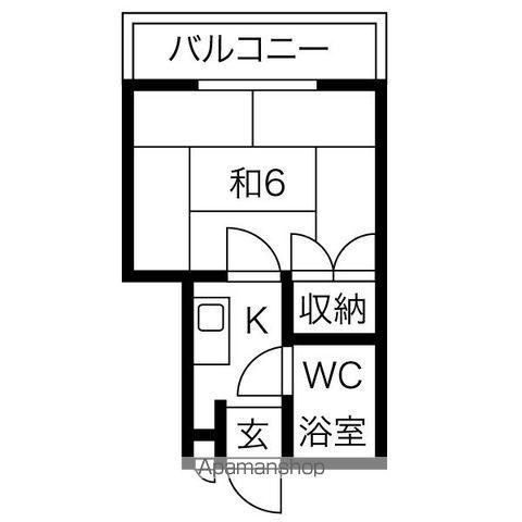 プレアール豊里Ⅱ(1K/2階)の間取り写真