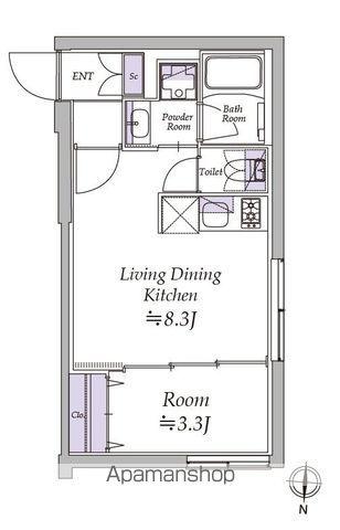 アトリオフラッツ清澄白河(1LDK/5階)の間取り写真