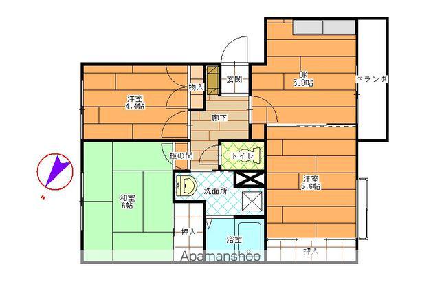 シャトーグレイス(3DK/3階)の間取り写真