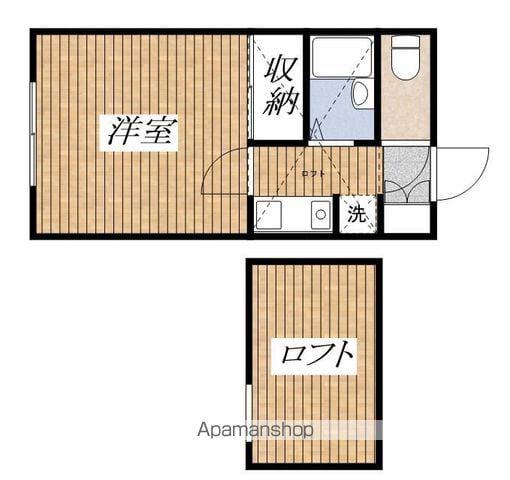 ヴェルテ奥西Ⅱ(1K/2階)の間取り写真