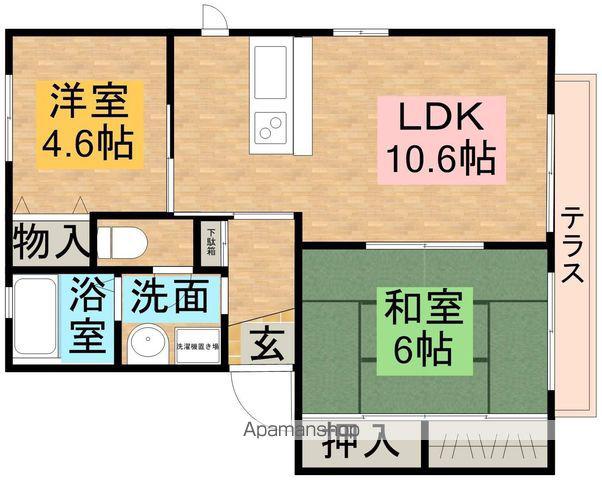 リビエール綾園参番館(2LDK/1階)の間取り写真