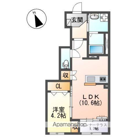 ホクレアⅡ(1LDK/1階)の間取り写真