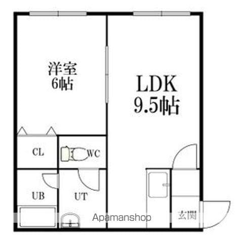 グリーンヒルⅠ(1LDK/2階)の間取り写真