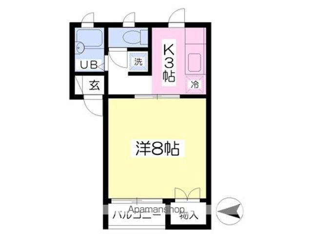 ラテールC(1K/2階)の間取り写真
