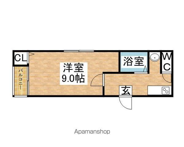 リテラ香椎Ⅱ(1K/3階)の間取り写真