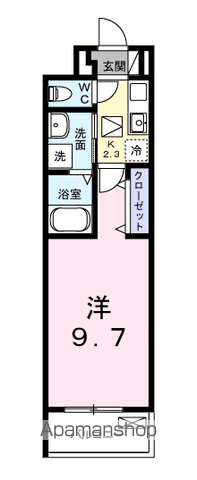 フットヒルズ M(1K/1階)の間取り写真