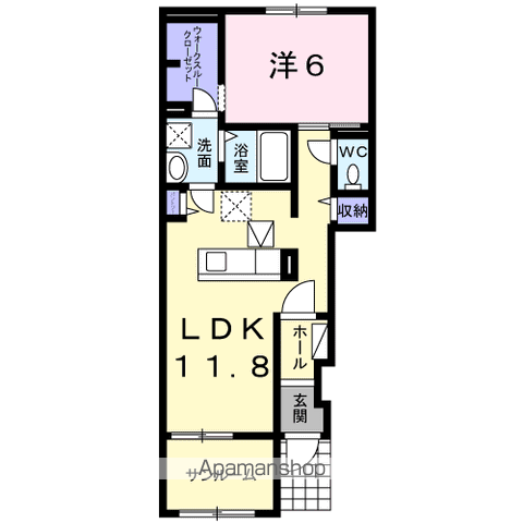 LUMIERE Ⅰ(1LDK/1階)の間取り写真