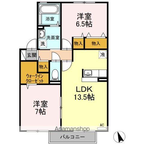 Z-BRIGHT III(2LDK/2階)の間取り写真