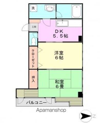 セントラルプラネットビル(2DK/3階)の間取り写真