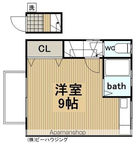 ハイツ明星(ワンルーム/2階)の間取り写真