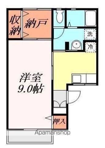 塩田ハイツG(1SDK/2階)の間取り写真