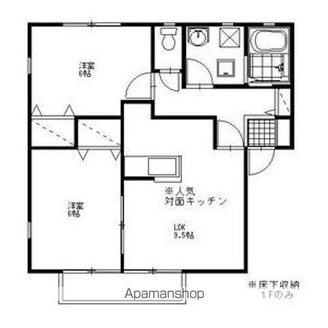 パールハイツC(2LDK/1階)の間取り写真