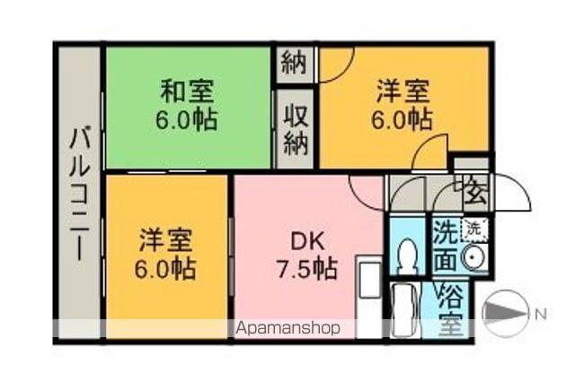 ヴェルヌーヴF・M(3DK/3階)の間取り写真