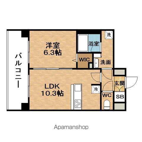PRESSANCE福島ミッドエル(1LDK/12階)の間取り写真