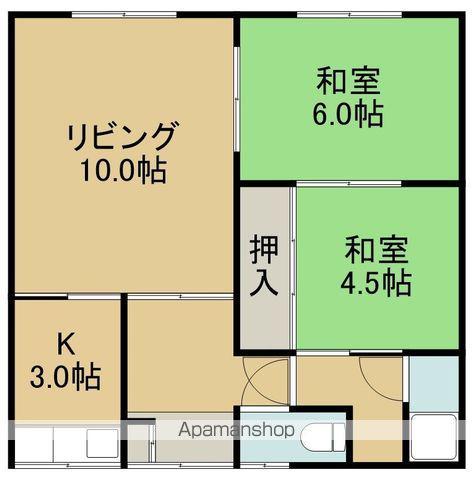 タウンコートS(2LDK/2階)の間取り写真