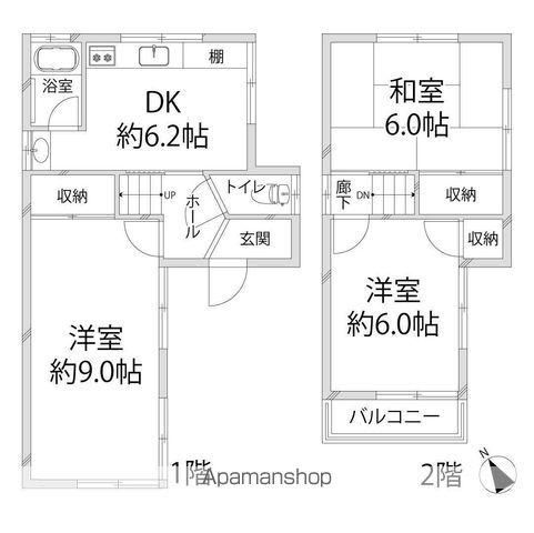 姫新線 播磨高岡駅 徒歩26分 2階建 築43年(3DK)の間取り写真