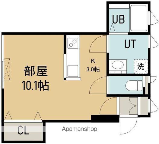 メゾン・ド・ボヌシャンス(1K/1階)の間取り写真