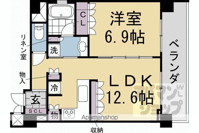 リーガル京都御所西V(1LDK/3階)の間取り写真
