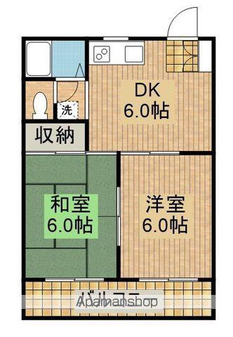 ベルレージュ宮崎4(2DK/1階)の間取り写真