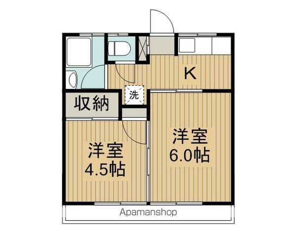 コーポ西(2K/1階)の間取り写真