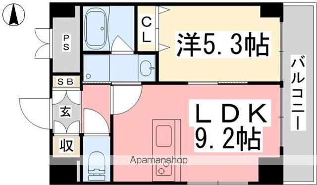 佐伯ビルディングス(1LDK/2階)の間取り写真
