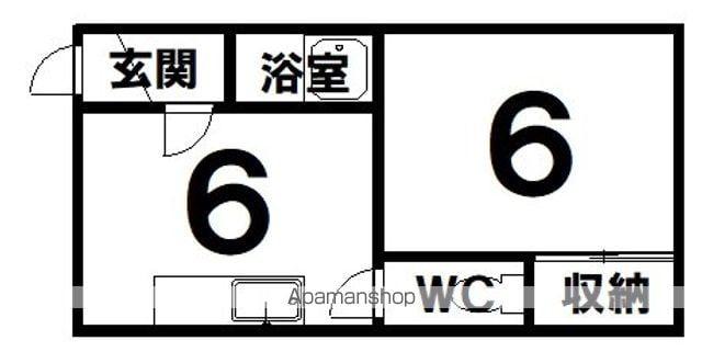 ハイツいこい(1DK/1階)の間取り写真