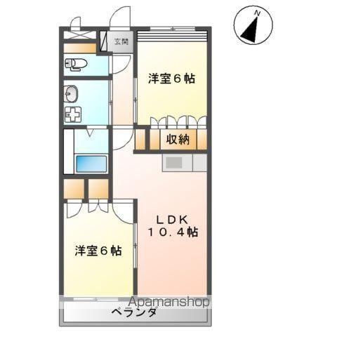 DAINTY(2LDK/1階)の間取り写真