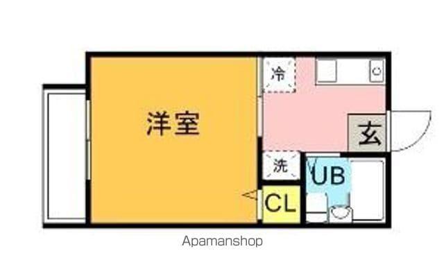 シティ西新ABCD棟(1DK/2階)の間取り写真