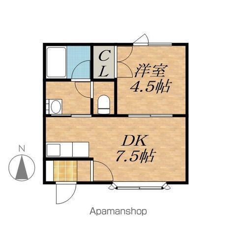 コーポヘルシー(1DK/2階)の間取り写真