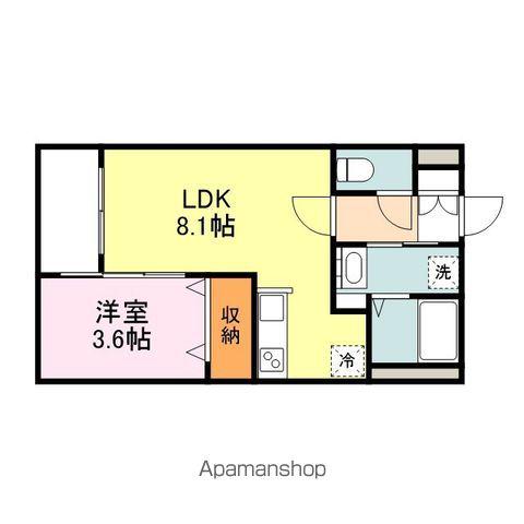 月光福山東壱番館(1LDK/1階)の間取り写真