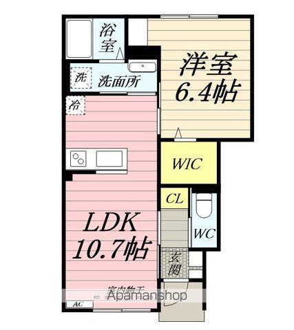 クローバーリーフB(1LDK/1階)の間取り写真