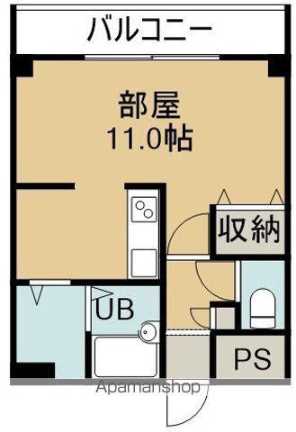 サンヒルズ(1K/3階)の間取り写真